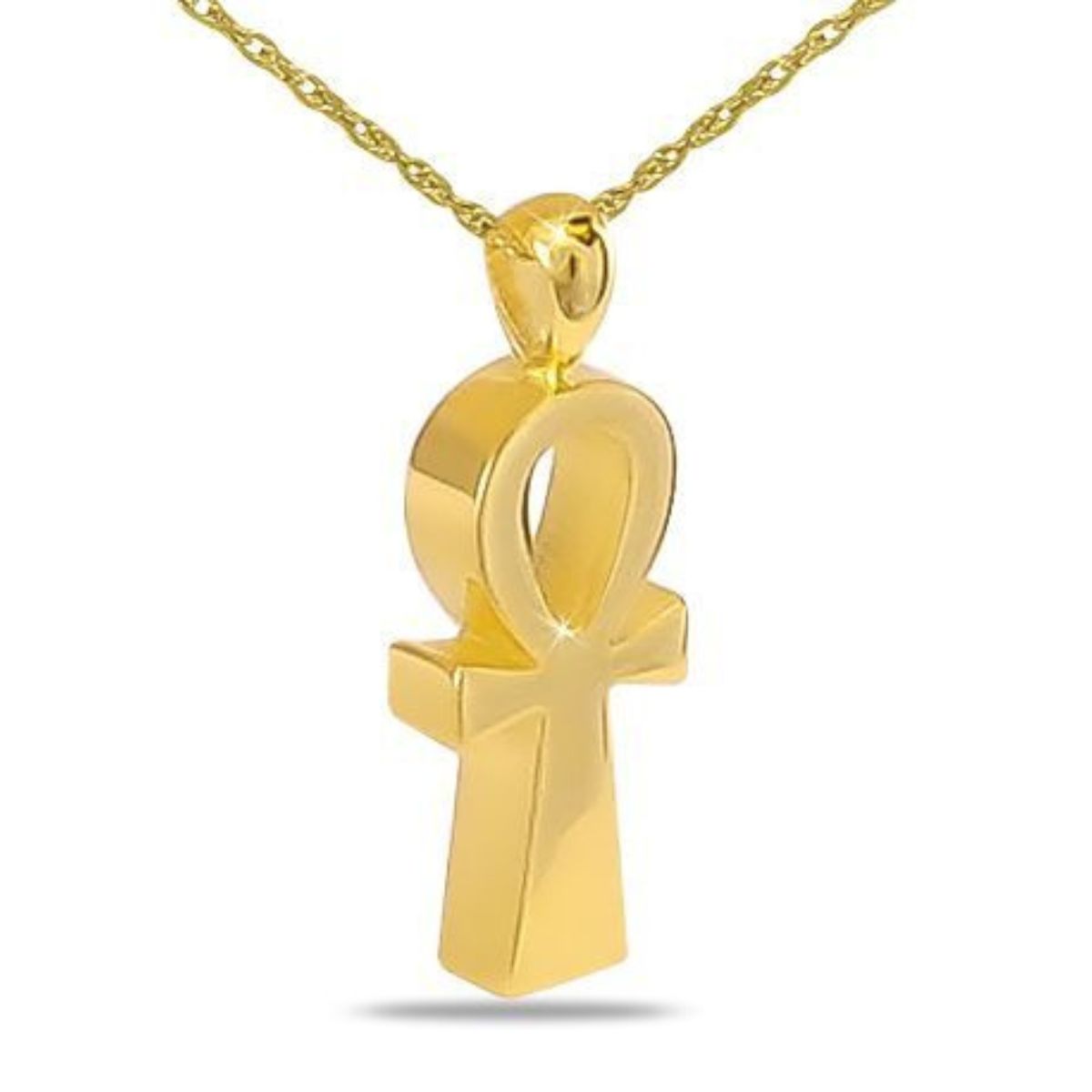 Ankh Cross Gold Steel Pendant