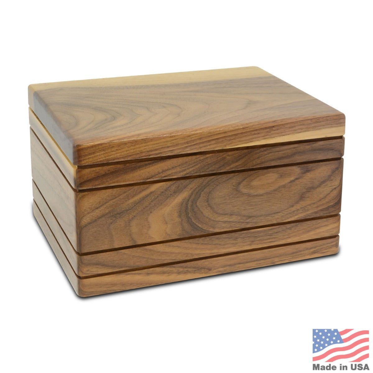 Whitney Walnut Urn - Premium Walnut Made in USA Cremation Urn 220 Cu In